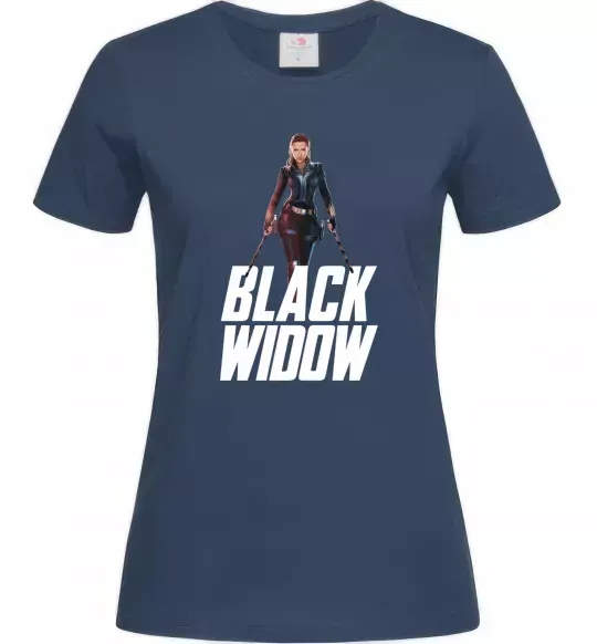 Жіноча футболка Black widow Темно-синій фото