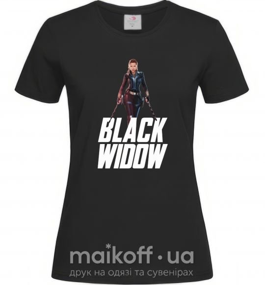 Жіноча футболка Black widow Чорний фото