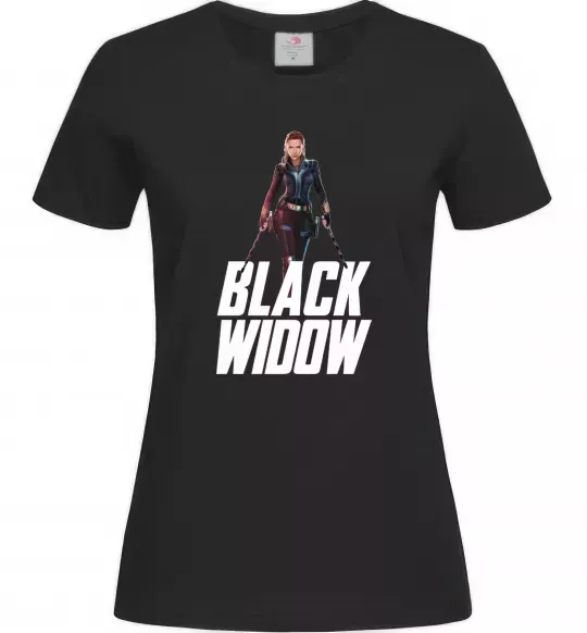 Жіноча футболка Black widow Чорний фото
