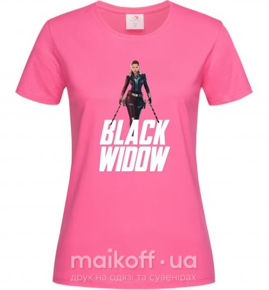 Жіноча футболка Black widow Яскраво-рожевий фото