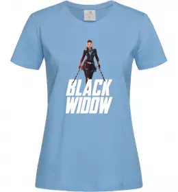Жіноча футболка Black widow Блакитний фото