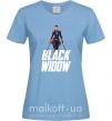 Жіноча футболка Black widow Блакитний фото