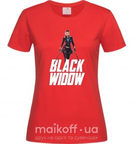 Жіноча футболка Black widow Червоний фото