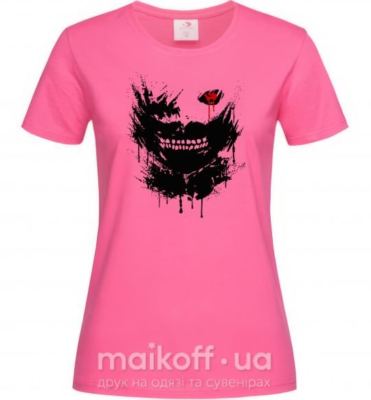 Жіноча футболка Токийский гуль Канеки брызги Яскраво-рожевий фото