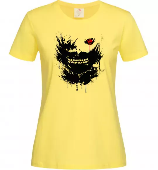 Женская футболка Токійський гуль Канекі бризки Лимонный фото