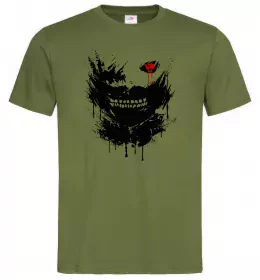 Чоловіча футболка Токійський гуль Канекі бризки Оливковий фото