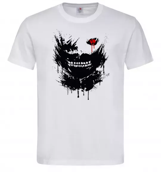 Чоловіча футболка Токійський гуль Канекі бризки Білий фото