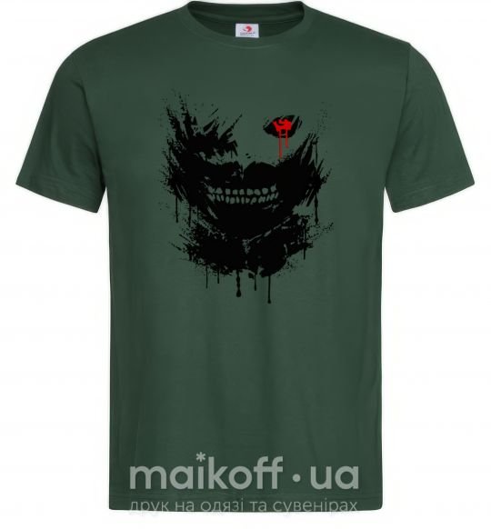 Мужская футболка Токийский гуль Канеки брызги Темно-зеленый фото