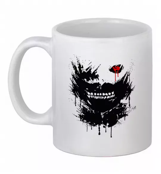 Чашка керамическая Токійський гуль Канекі бризки Белый фото