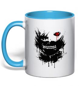 Чашка с цветной ручкой Токійський гуль Канекі бризки