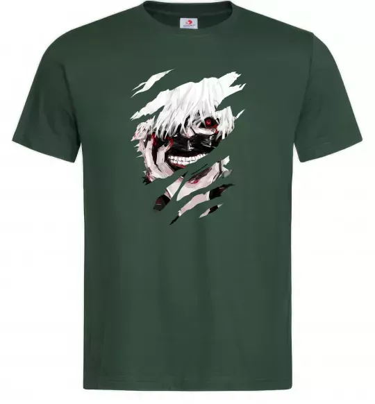 Мужская футболка Токийский гуль Канеки Темно-зеленый фото