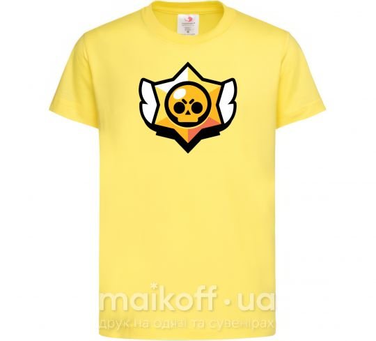 Дитяча футболка Бравл старс лого Лимонний фото