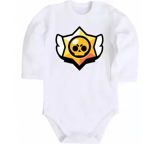 Дитячий бодік Бравл старс лого Білий фото