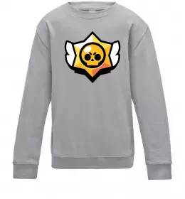 Детский Свитшот Бравл старс лого Серый меланж фото