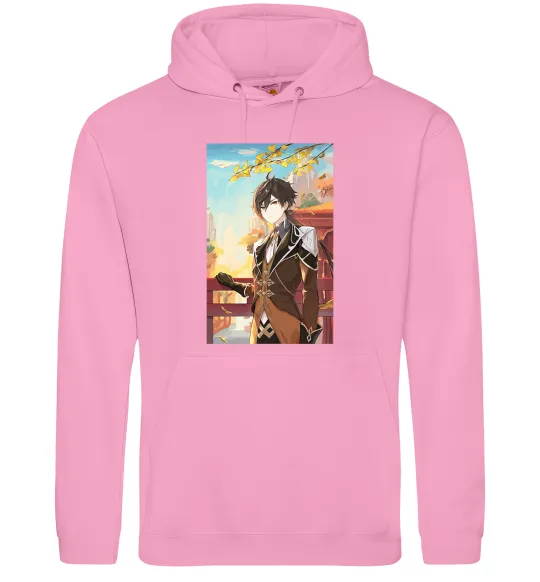 Чоловіча толстовка (худі) Genshion impact Zhongli Рожевий фото