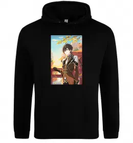 Мужская толстовка (худи) Genshion impact Zhongli Черный фото