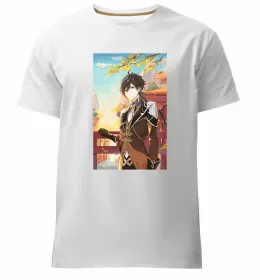 Мужская премиум футболка Genshion impact Сяо Белый фото