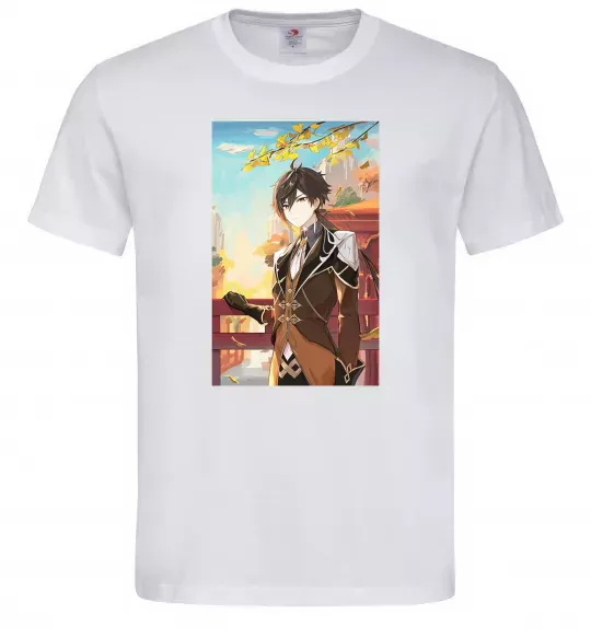 Мужская футболка Genshion impact Zhongli Белый фото