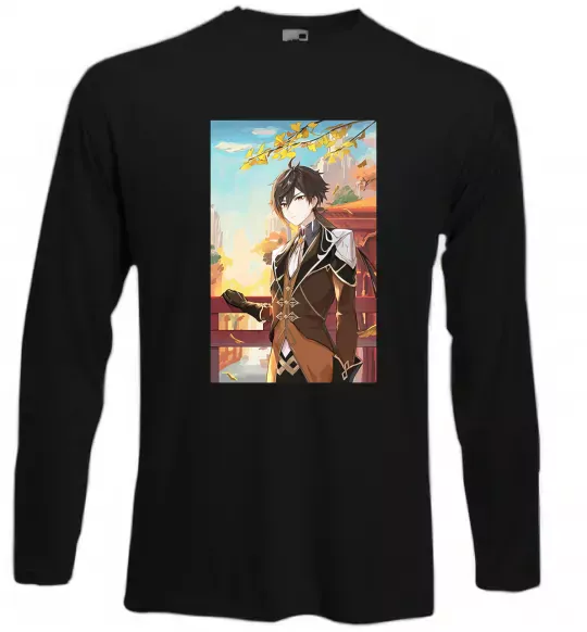 Лонгслив Genshion impact Zhongli Черный фото