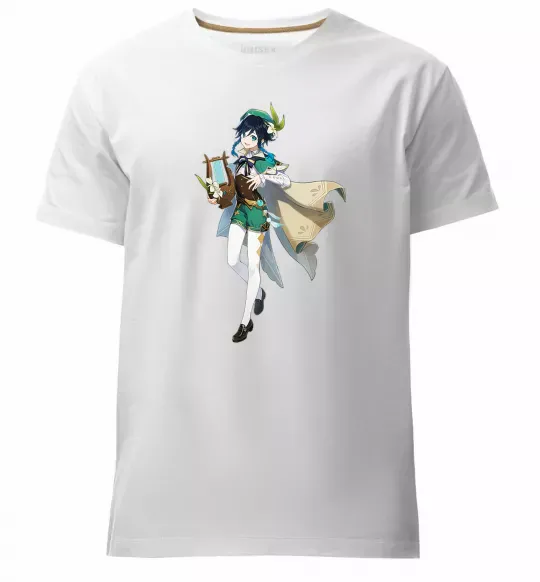 Мужская премиум футболка Genshion impact Венти Белый фото