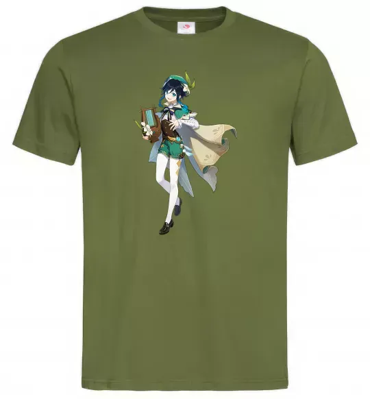 Мужская футболка Genshion impact Венти Оливковый фото