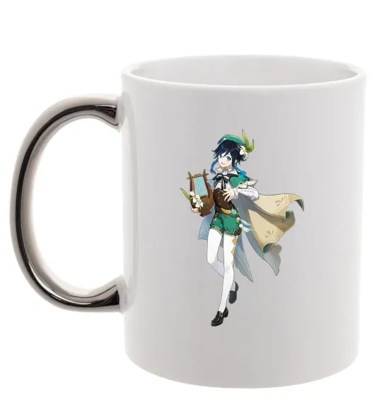 Чашка з кольоровою ручкою Genshion impact Венти Срібло фото