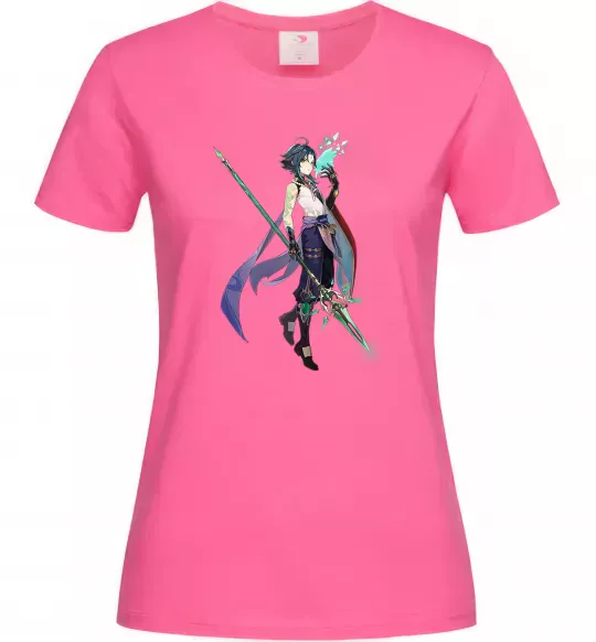 Женская футболка Genshion impact Сяо Ярко-розовый фото