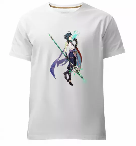 Мужская премиум футболка Genshion impact Сяо Белый фото