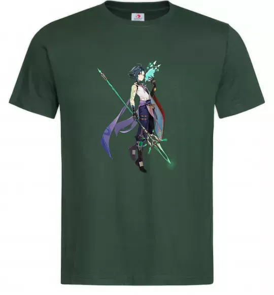 Мужская футболка Genshion impact Сяо Темно-зеленый фото