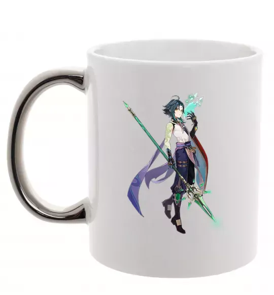 Чашка з кольоровою ручкою Genshion impact Сяо Срібло фото