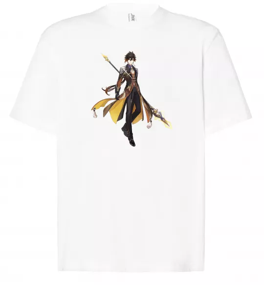 Футболка Оверсайз Genshion impact Чжун Ли Белый фото