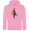 Чоловіча толстовка (худі) Genshion impact Чжун Ли Рожевий фото