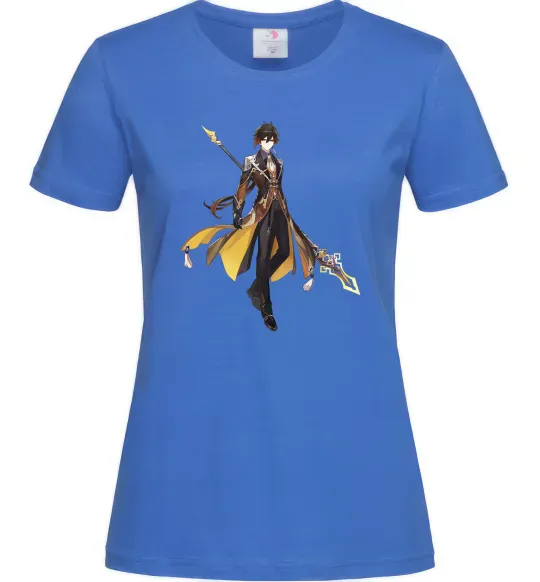 Жіноча футболка Genshion impact Чжун Ли Яскраво-синій фото