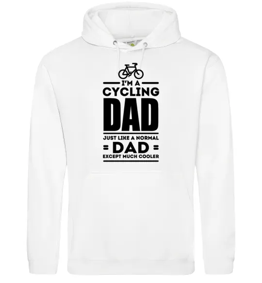 Чоловіча толстовка (худі) Im a cycling Dad Білий фото
