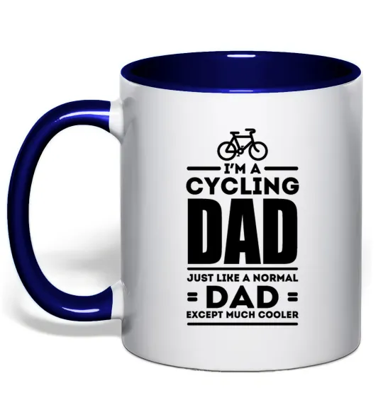Чашка с цветной ручкой Im a cycling Dad Глубокий темно-синий фото