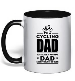 Чашка с цветной ручкой Im a cycling Dad