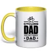 Чашка с цветной ручкой Im a cycling Dad Лимонный Чашка с цветной ручкой Im a cycling Dad Лимонный фото