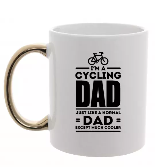 Чашка с цветной ручкой Im a cycling Dad Золото фото