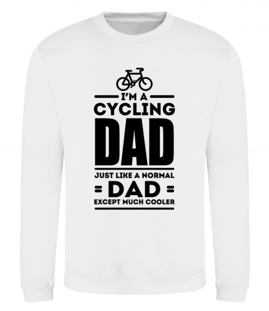 Світшот Im a cycling Dad Білий фото