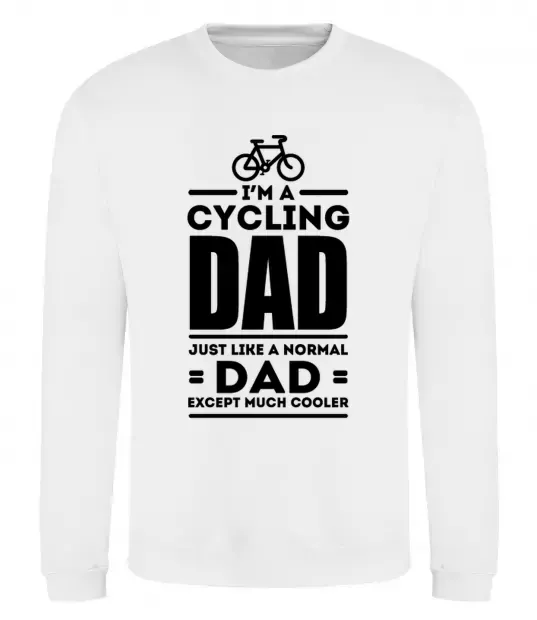 Світшот Im a cycling Dad Білий фото