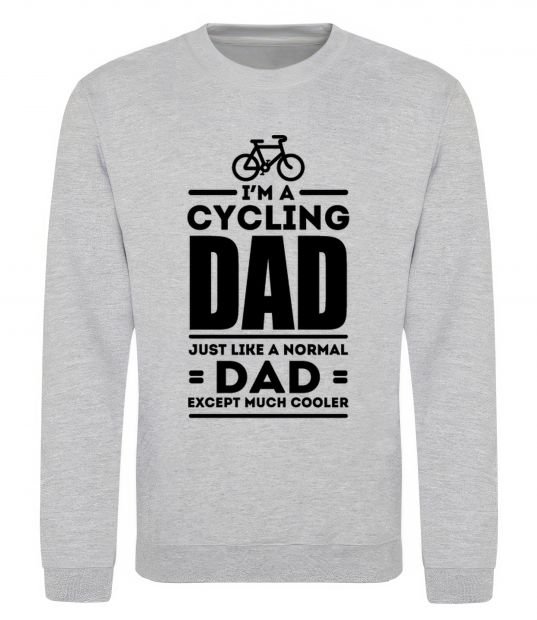 Світшот Im a cycling Dad Сірий меланж фото