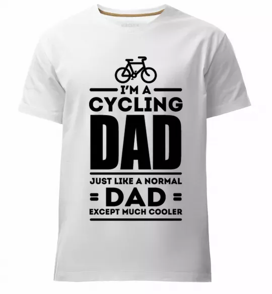 Мужская премиум футболка Im a cycling Dad Белый фото