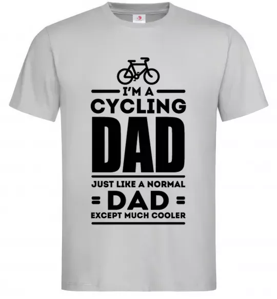 Мужская футболка Im a cycling Dad Серый фото