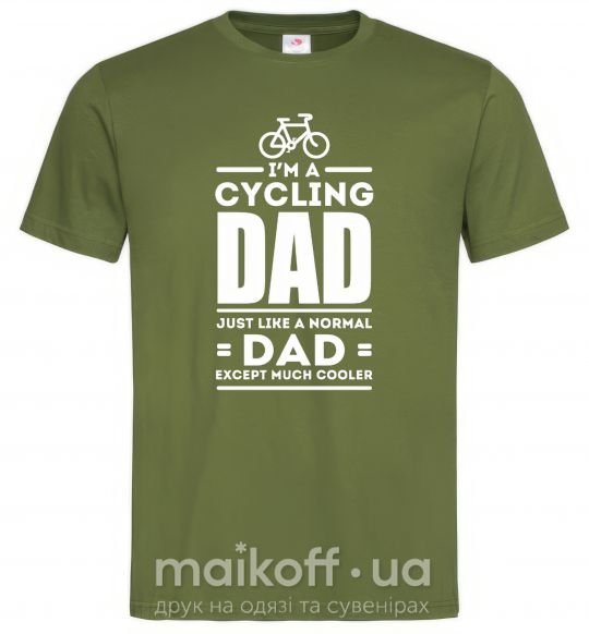 Мужская футболка Im a cycling Dad Оливковый фото