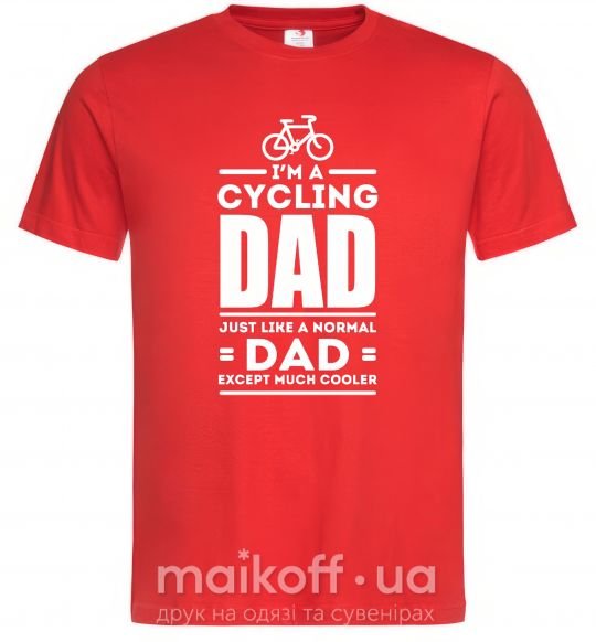 Мужская футболка Im a cycling Dad Красный фото