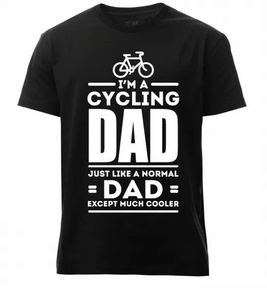 Мужская премиум футболка Im a cycling Dad Черный фото