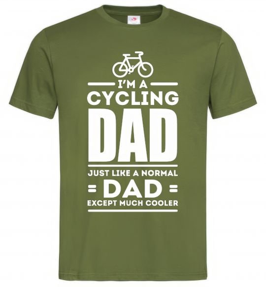 Мужская футболка Im a cycling Dad Оливковый фото