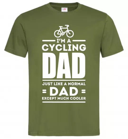 Мужская футболка Im a cycling Dad Оливковый фото