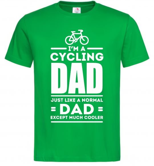 Мужская футболка Im a cycling Dad Зеленый фото