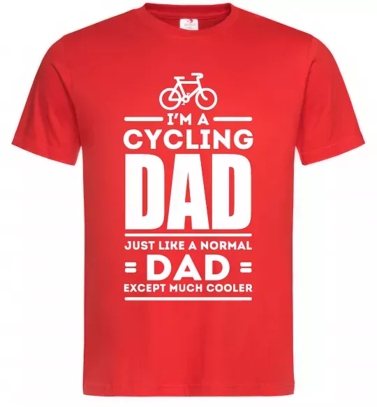 Мужская футболка Im a cycling Dad Красный фото